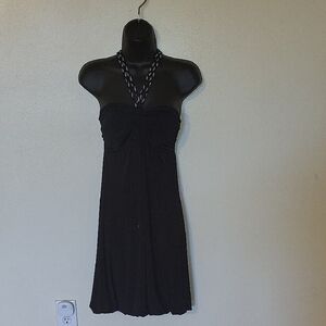 Chic Black Halter Bubble Dress